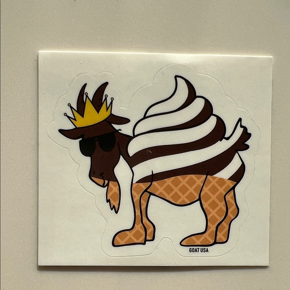 GOAT USA Brown & White Swirl Goat Sticker